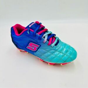 Skechers shoes Teamsterz Tricky Kicks Blue Pink Kids Soccer Shoes Size 13